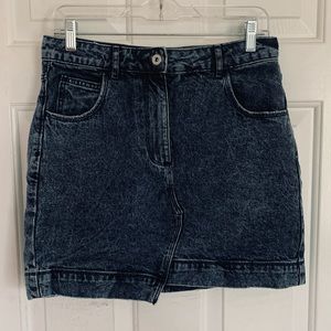 ASOS Asymmetrical High Waist Acid Wash Denim Skirt